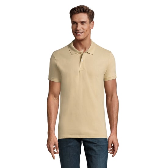SOLS Mens Perfect Pique Short Sleeve Polo Shirt (Sand) - Image 5