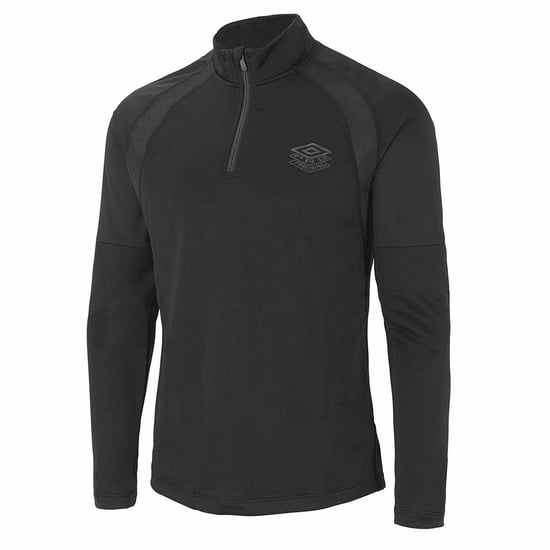 Umbro Graphic Logo Long Sleeve Black 1/4 Zip Up Mens PTF Top 65846G KMK