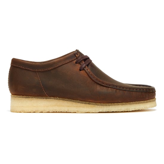 Zapatos de cuero marrones para hombres Clarks Originals Wallabee - Image 5