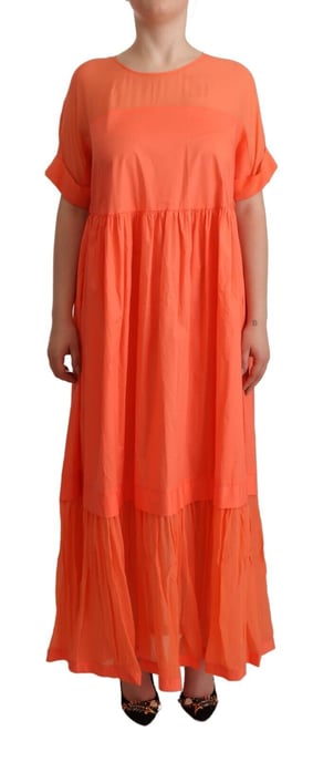 Vestido largo de algodón sin mangas coral para mujer de Twinset - Image 1