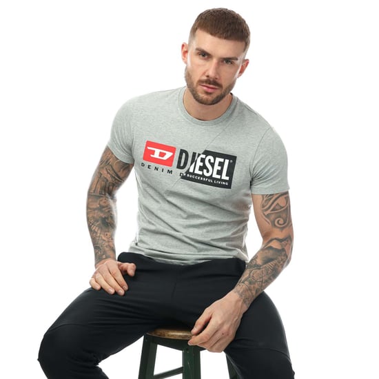 Camiseta gris con logo dividido Denim Division de Diesel - Image 5