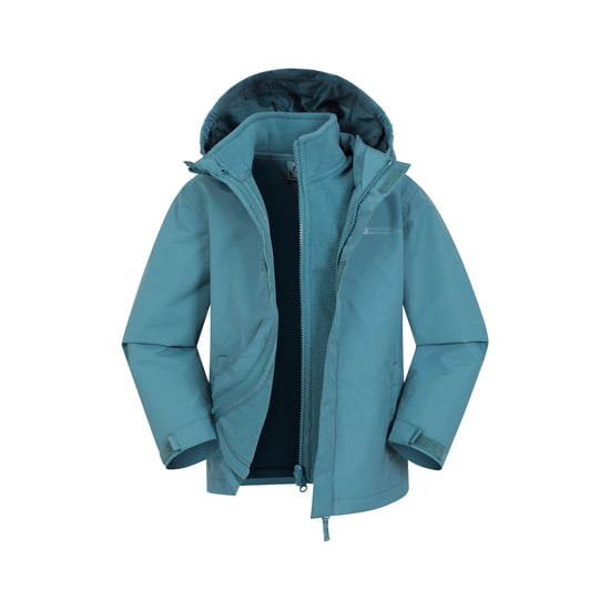 Mountain Warehouse Childrens/Kids Fell 3 in 1 Water Resistant Jacket (Teal) - Image 1