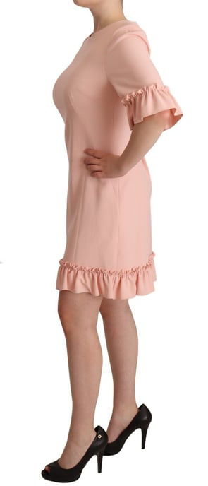 Vestido de tubo de viscosa con volantes en las mangas para mujer de Dolce & Gabbana en color rosa - Image 2