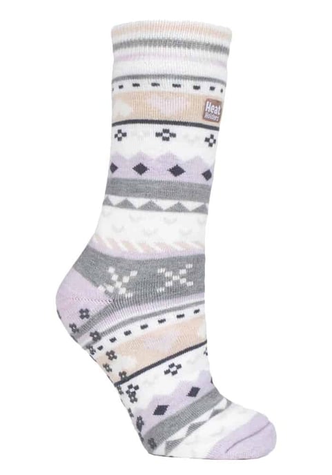 Calcetines térmicos antideslizantes de invierno Fairisle para mujer - Image 1