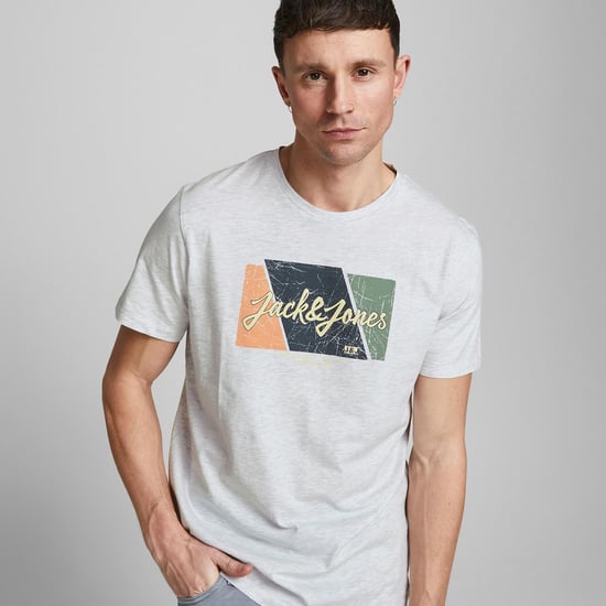 JACK&JONES Logo casual t-shirt soft cotton crew neck short sleeve