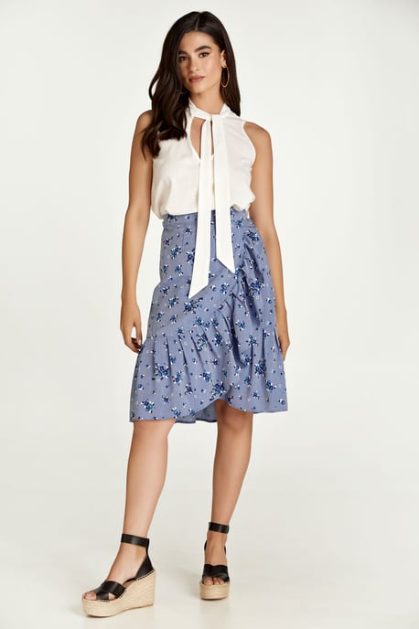 Falda con volantes y estampado floral - Image 1
