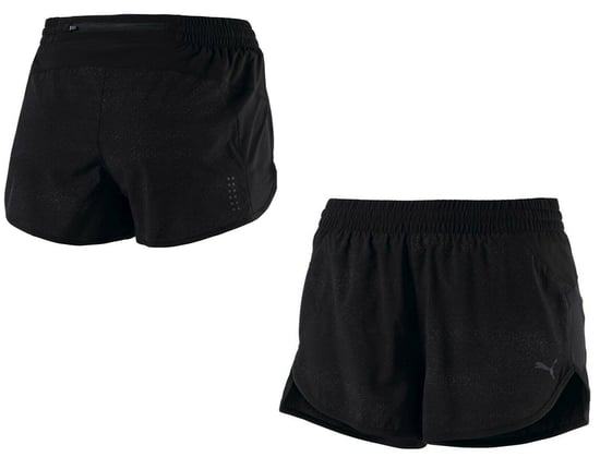 Pantalones cortos deportivos negros reflectantes para mujer Puma NightCat - Image 1