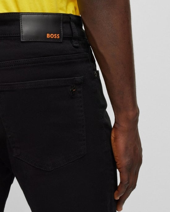 Jeans BOSS Orange Re.Maine para hombre en denim elástico negro con comodidad de corte regular - Image 4