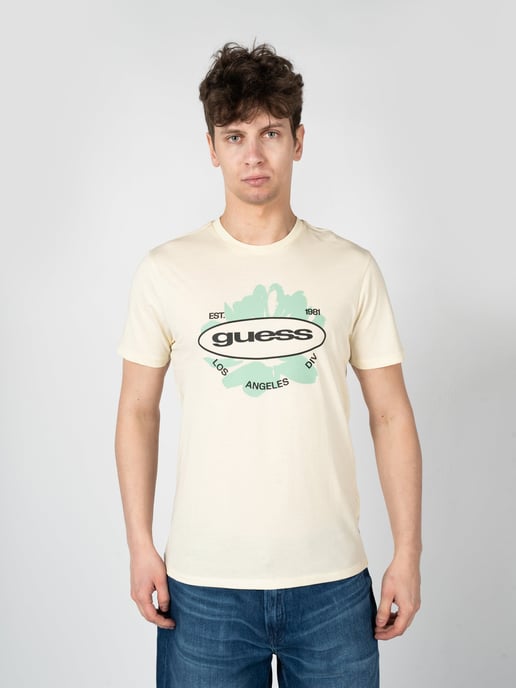 Guess T-Shirt LA Logo del hombre amarillo - Image 3