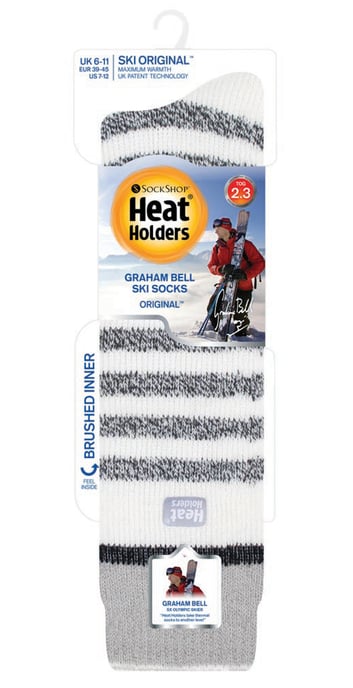 Calcetines largos de esquí a rayas hasta la rodilla para hombre - Image 2