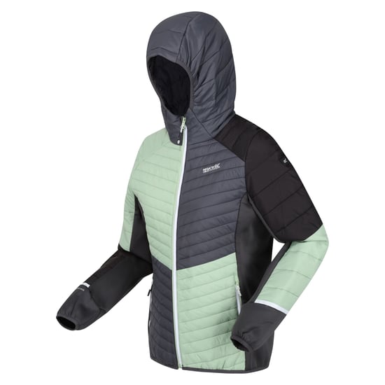 Regatta Womens/Ladies Trutton II Baffled Hooded Jacket (Quiet Green/Seal Grey) - Image 3
