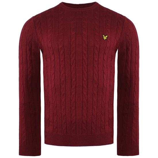 Suéter Borgoña para hombre de Lyle & Scott Cable - Image 1