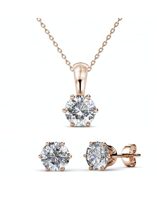 Juegos de piedras de nacimiento: oro rosa y cristal - Image 1