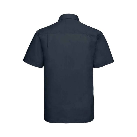 Russell Collection Mens Poplin Easy-Care Short-Sleeved Formal Shirt (French Navy) - Image 2