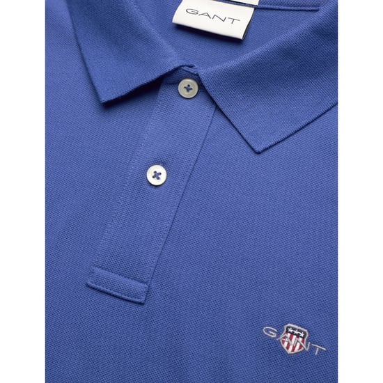 Polo Gant SS Regular Shield Pique Polo Azul - Image 3