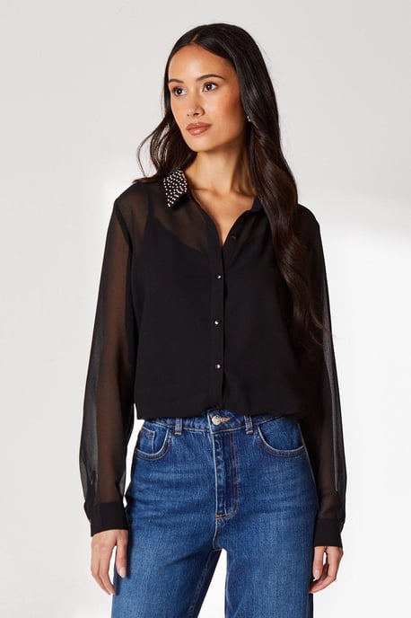 Embellished Collar Shirt