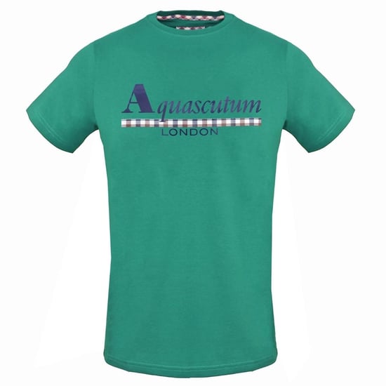 Aquascutum Check Strip Logo Green T-Shirt
