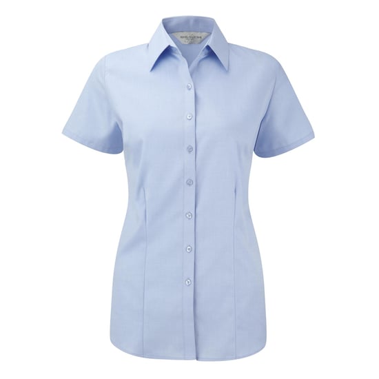 Russell Womens/ladies Herringbone Short Sleeve Work Shirt (Light Blue) - Image 1