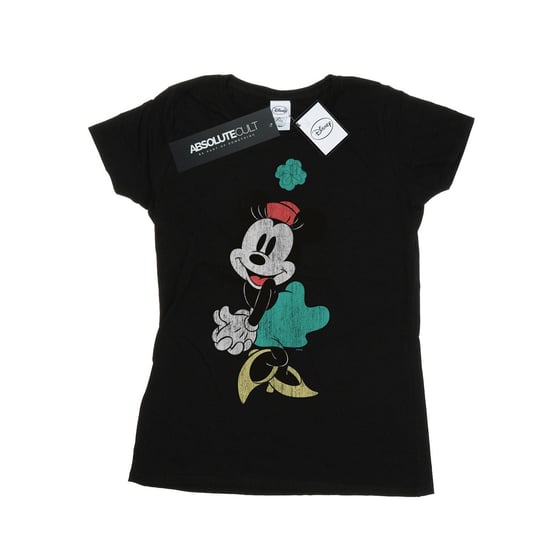 Disney Womens/Ladies Minnie Mouse Shamrock Hat Cotton T-Shirt (Black)