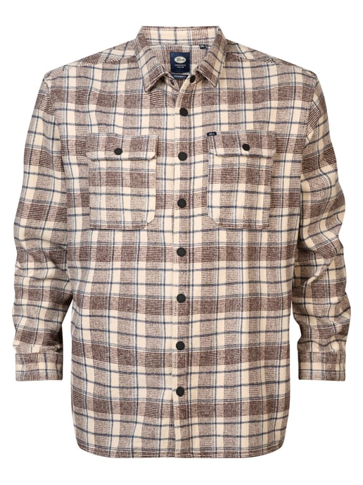 Petrol Industries - Plus Size Checked Shirt Southeast Men - Ecru - Image 1