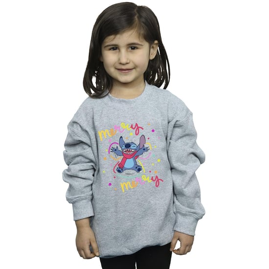 Disney Girls Lilo & Stitch Merry Rainbow Sweatshirt (Sports Grey)