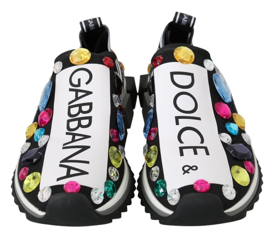 Zapatillas de mujer negras multicolor con cristales de Dolce & Gabbana - Image 3
