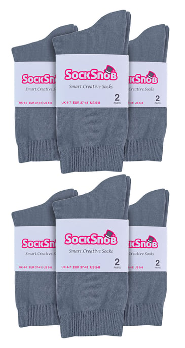 Calcetines de algodón para mujer | Paquete de 12 pares | Snob | Calcetines de colores para mujer - Grises - Image 2