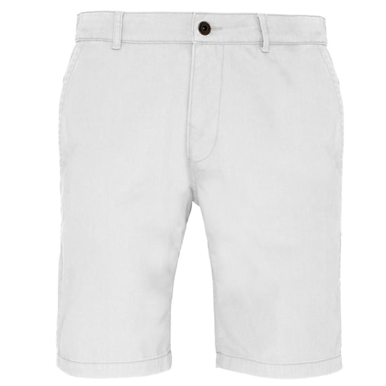 Asquith & Fox Mens Casual Chino Shorts (White) - Image 1