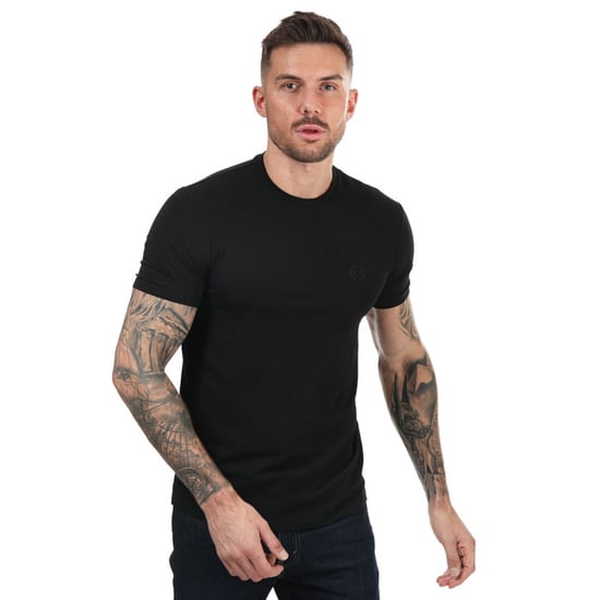 Camiseta de algodón elástico para hombre Armani Exchange en negro - Image 1