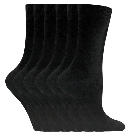 Sock Snob - 6 pares de calcetines de algodón de colores lisos para mujer - Image 1