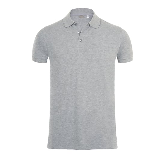 SOLS Mens Phoenix Short Sleeve Pique Polo Shirt (Grey Marl) - Image 1