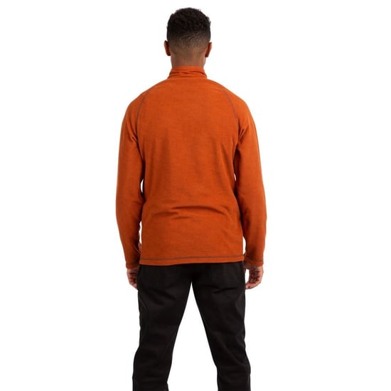 Trespass Mens Keynote Anti Pilling 1/4 Zip Fleece Top (Burnt Orange)