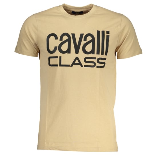 Camiseta Beige con Logo Negro Bold de Cavalli Class - Image 1