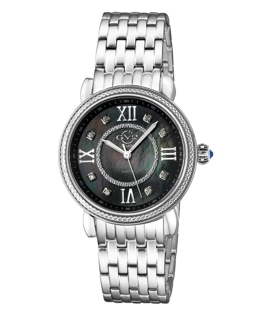 GV2 Reloj de pulsera Marsala para mujer con movimiento de cuarzo suizo y diamantes - Image 1