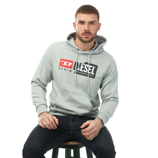 Men's Diesel S-Girk Cuty Felpa Hoodie in Grey