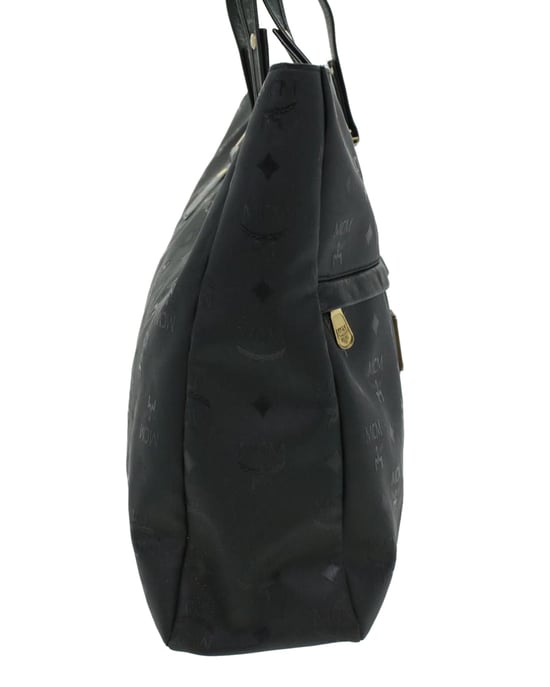 MCM Vicetos Logogram Shoulder Bag PVC Leather Black Auth ti758 - Image 4
