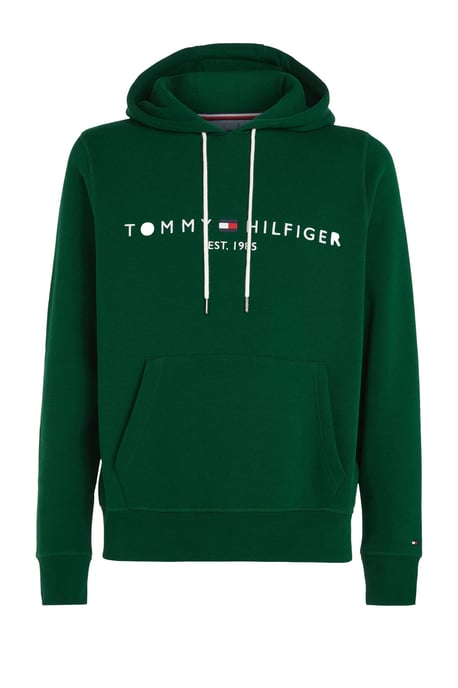 Tommy Hilfiger sudadera con capucha de algodón orgánico prep verde - Image 1