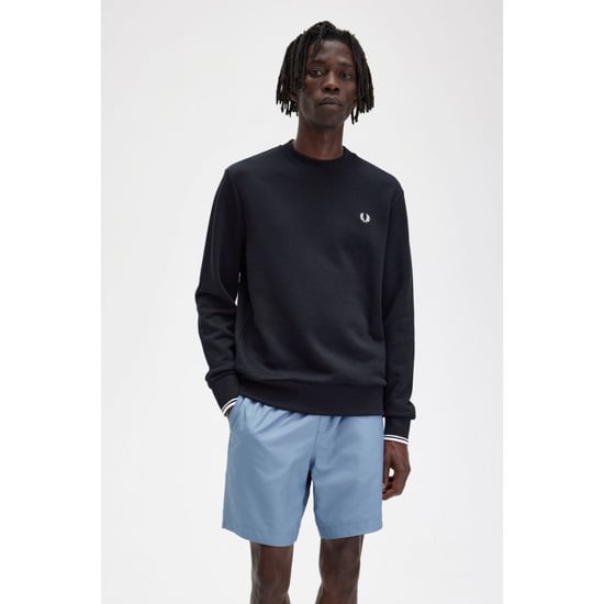 Men's Fred Perry Crew Neck Sweatshirt in Black