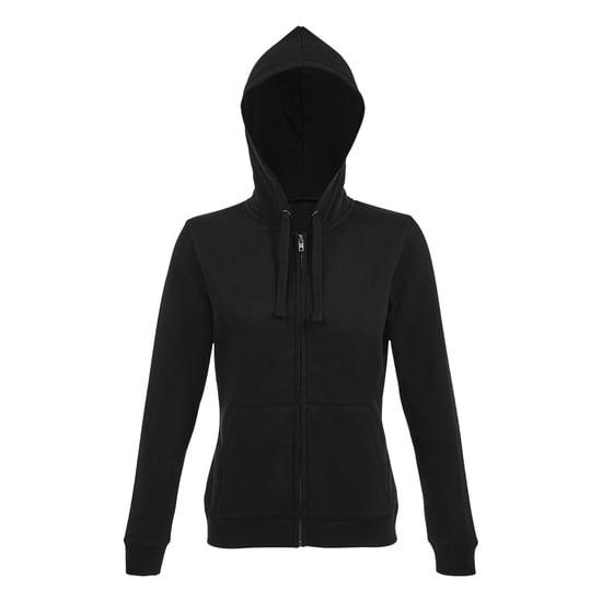 SOLS Womens/Ladies Spike Full Zip Hoodie (Black) - Image 1