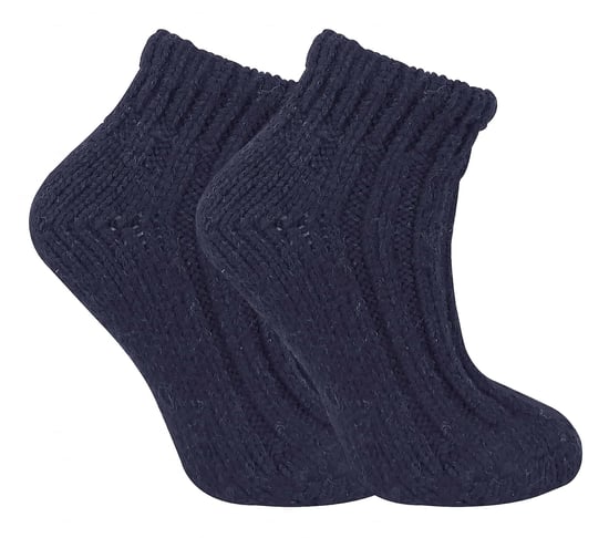 Sock Snob - Calcetines tobilleros de lana de corte bajo y canalé grueso para mujer - Image 1