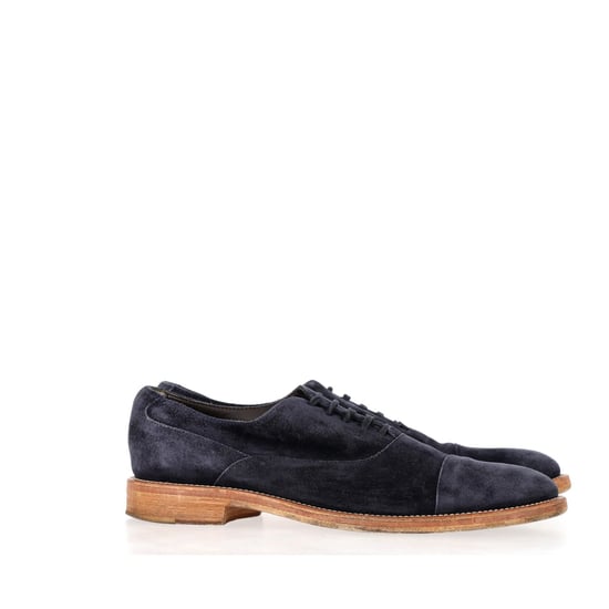 Tod's Lace-Up Derby Shoes in Navy Blue Suede - Image 1
