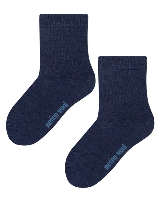 Steven - Calcetines térmicos de lana merino para niños - Azul marino - Image 1
