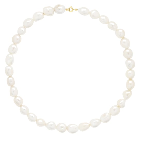 Necklace Gold - Row of Real Freshwater Pearls Baroque 6-7 mm