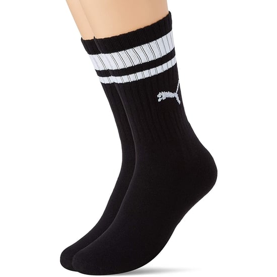 Puma Unisex Adult Heritage Stripe Crew Socks (Pack of 2) (Black/White) - Image 2