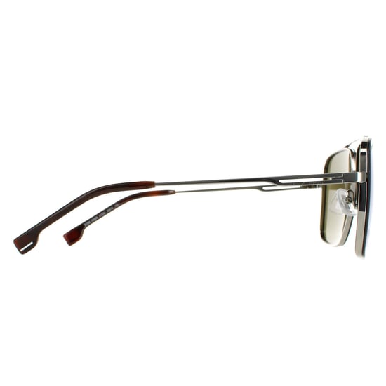 Hugo Boss Round Mens Ruthenium Havana  Kaki Blue Mirror  BOSS 1325/S