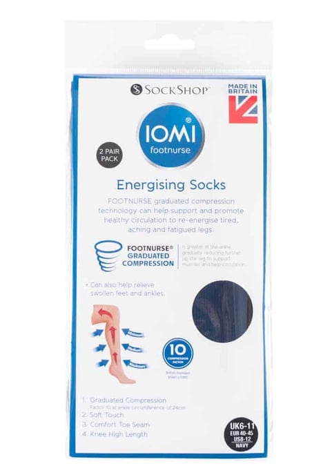 2 Pares de Calcetines Energéticos de Compresión de 80 Denier hasta la Rodilla 6-11 Reino Unido - Image 2