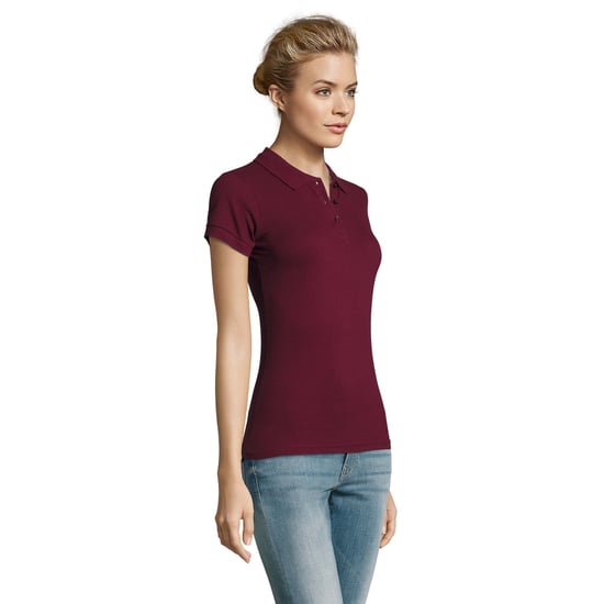 SOLS Womens/Ladies Perfect Polo Shirt (Burgundy) - Image 3