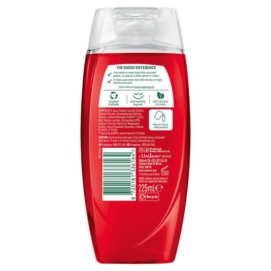 Radox Mineral Therapy Shower Gel Feel Ready w/ Pomegranate&apple Scent, 225ml, 3 Pack
