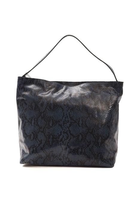 Bolso de Hombro de Cuero Azul Donatella de Pompei para Mujer - Image 3