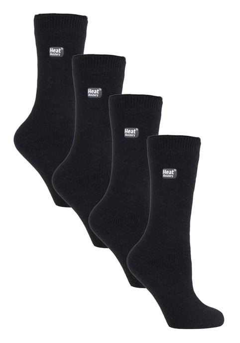 Heat Holders Ultra Lite - Paquete múltiple de 4 pares de calcetines térmicos para mujer | Calcetines cálidos ultrafinos para vestir en invierno - Negro - Image 1